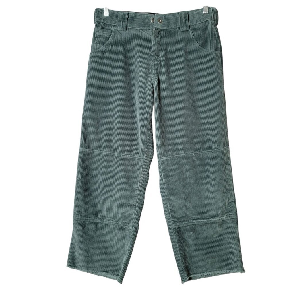 Dickies Skateboarding Mens Y2K Grunge Green Corduroy Loose Raw Hem Pants 31x27